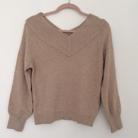 JDY Wide Neck Off Shoulder V Neck Sweater S NWT - Picture 7 of 9